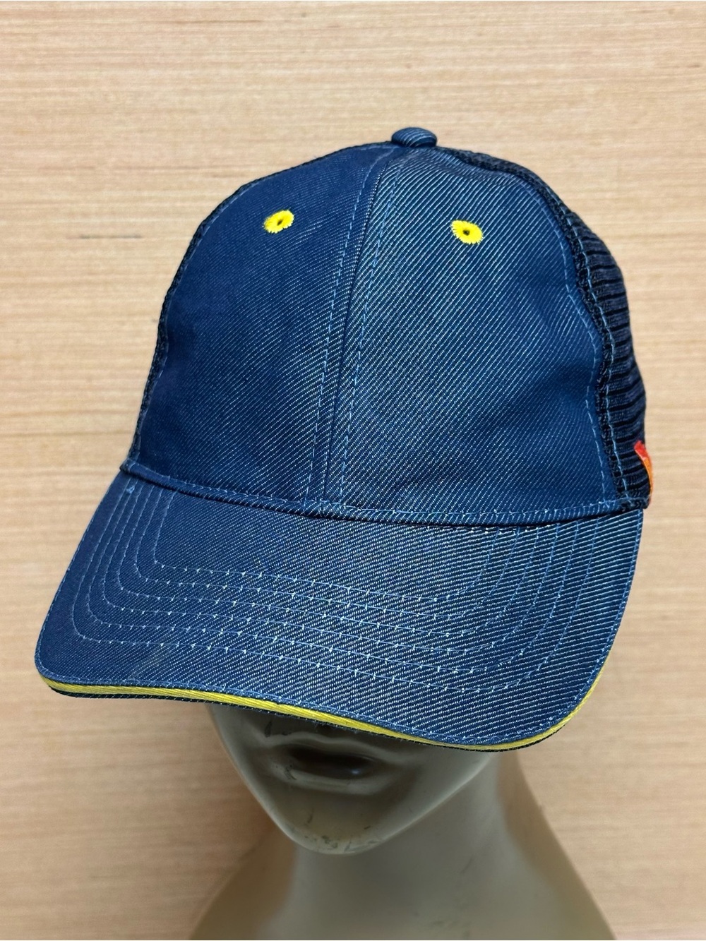 McDonalds Blue Denim Work Employee Mesh Snap Back Baseball Hat Cap OSFA